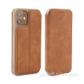 Capa flip vintage de couro para Galaxy S21